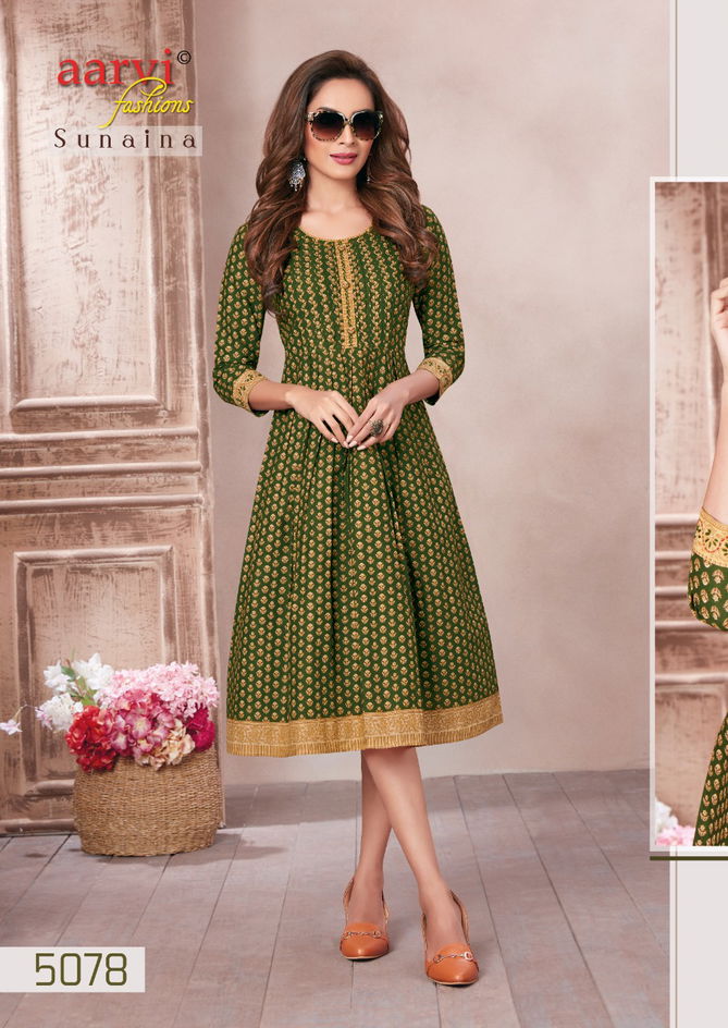 Aarvi Sunaina Vol 1 Regular Wear Wholesale Cotton Kurtis Catalog
